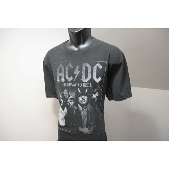 ACDC Highway to Hell Concert Tee Shirt Short Sleeve Black Graphic Mens XL-2XL - Picture 3 of 8